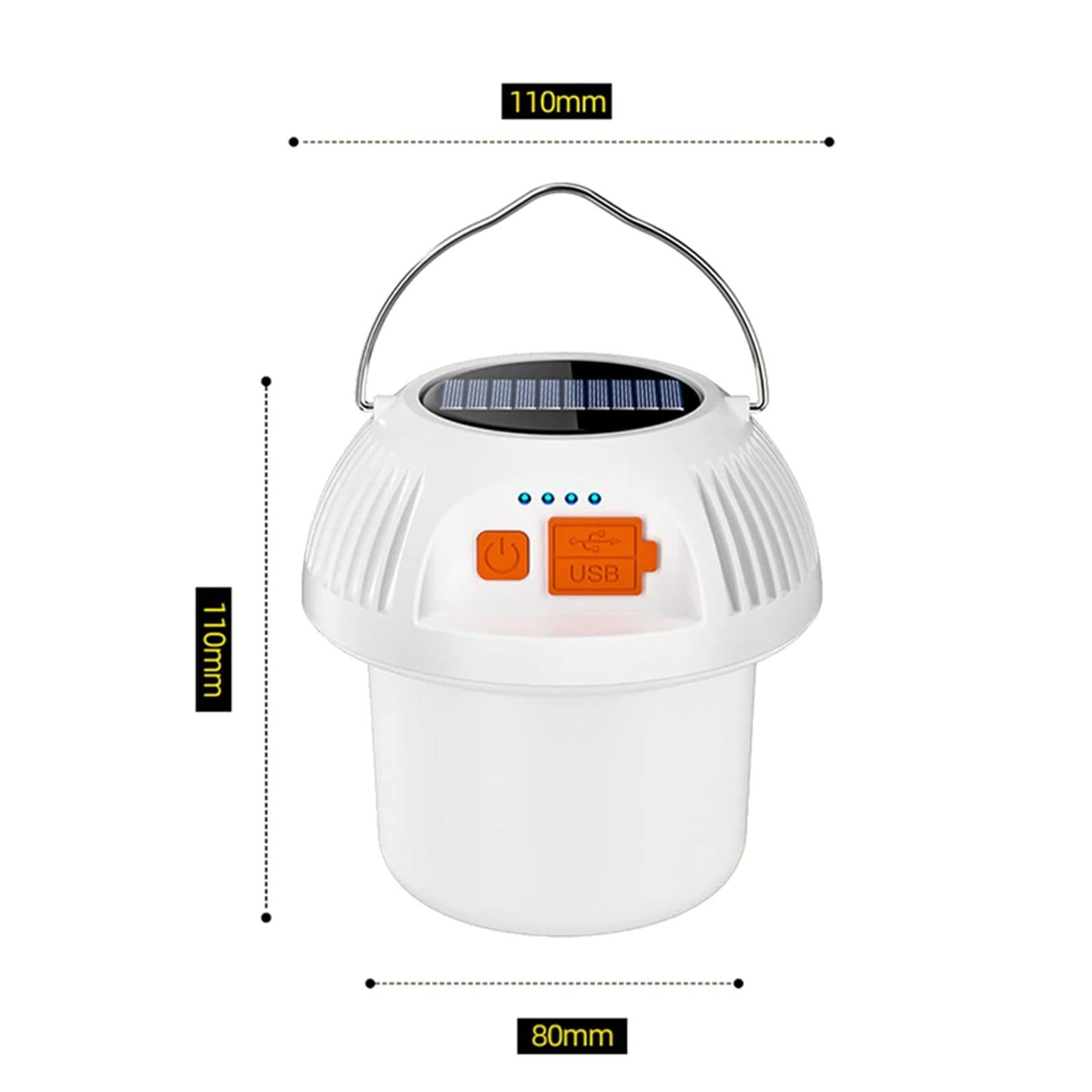 Latarnia kempingowa, lampa kempingowa, zewnętrzne światła awaryjne USB, lampa słoneczna LED przenośna lampa grzybkowa z hakiem do awaryjnego użytku na zewnątrz/w domu(White)
