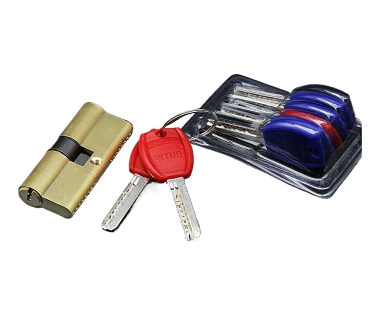 Barrel Lock Door Cylinder Hardware Biased Lock 65-110MM AB Key Anti-Theft Entrance Brass Lengthened Core(95(32.5 62.5))