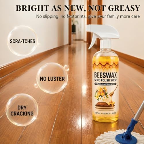 Image of Beeswax Furniture Polish Spray 100ml (Pack of 1) | Natural Wood Cleaner & Polish | Restores Shine, Protects & Conditions Wooden Furniture | For Tables, Chairs, Doors, Cabinets & Wooden Floors