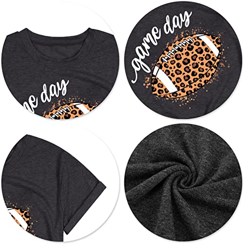 Game Day T Shirt Women Sunday Football Season Tee Vintage Bleached Shirt Letter Print Short Sleeve Top4