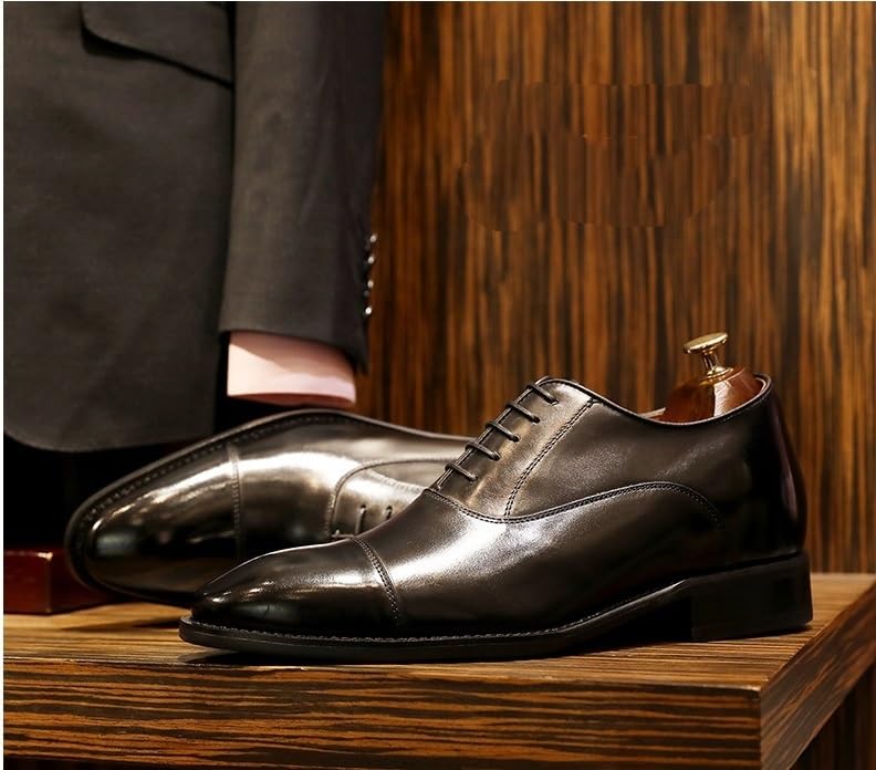 Battle Men Men’s 2 Inch Elevator Leather Oxford Shoes with Burnished Cap Toe, 2" Taller Business Dress Shoes for Formal Meetings4