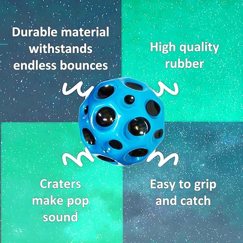 Image of VGRASSP Super Bouncy Rubber Moon Ball Toy for Kids and Adults with Craters - High Bounce, Textured Grip, Perfect for Playtime Fun - Return Gift Foam Ball (Pack of 12) Multicolor