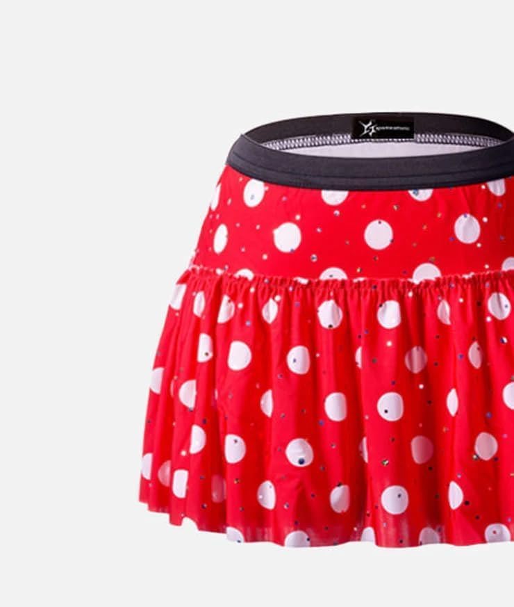 Red with White Polka Dots Sparkle Running Skirt New3