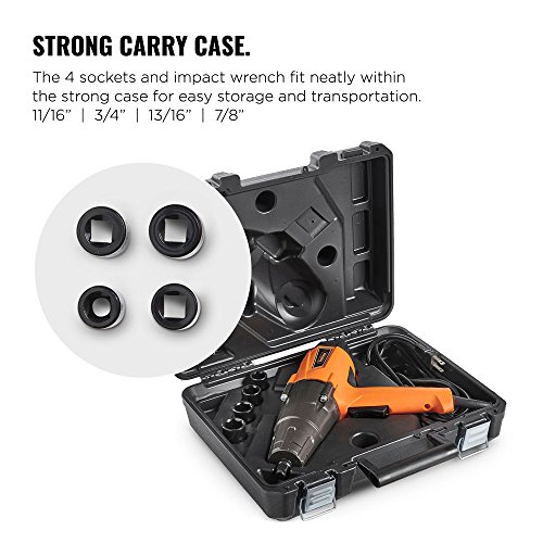VonHaus Impact Wrench Set, 1/2-inch Drive with Hog Ring Anvil and Carry Case - 290ft-lbs Torque - 8.5 Amp