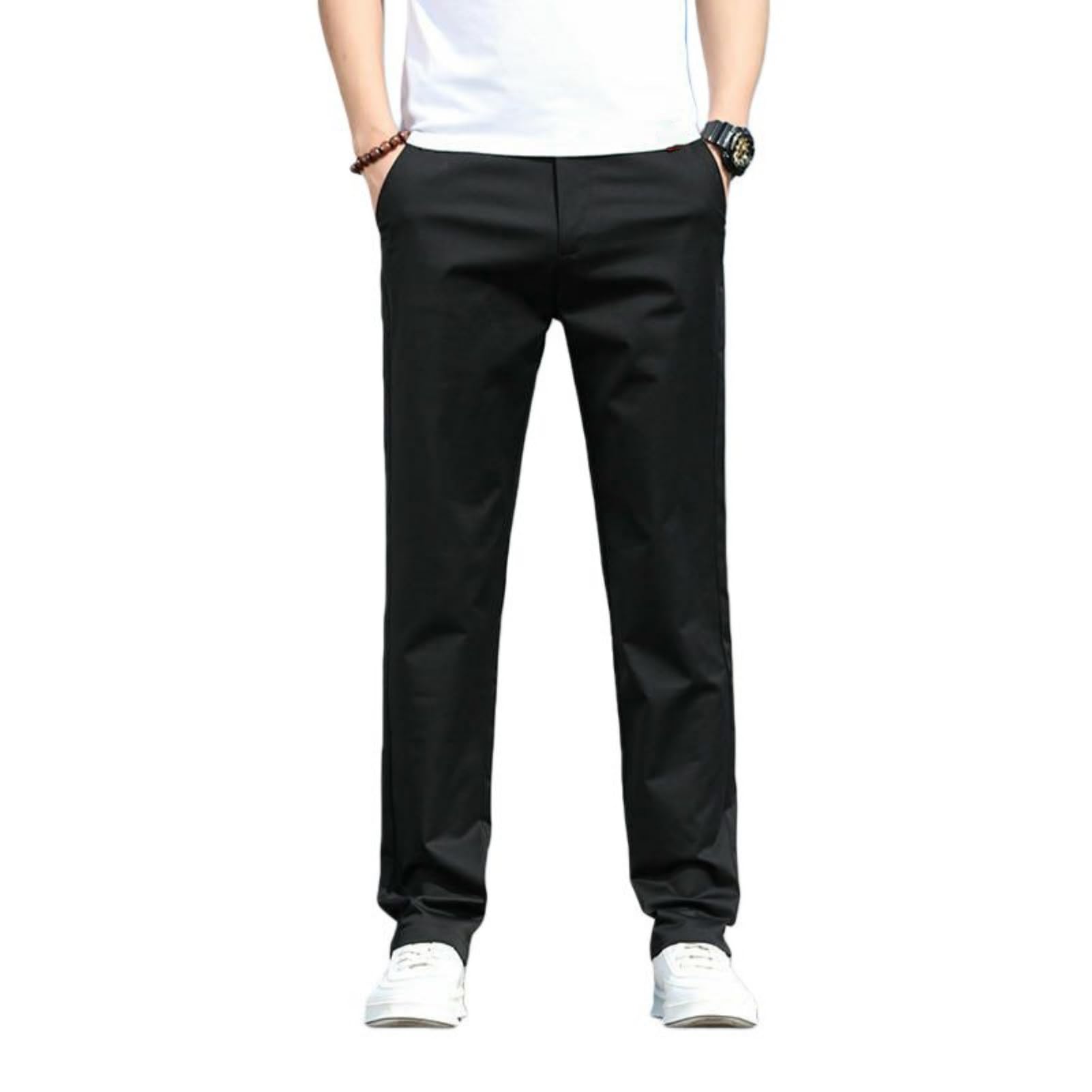 Pantalon Homme Coton Slim Droit Confortable contre la Rigidité