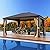 MELLCOM 12'x16' Hardtop Gazebo, Galvanized Steel Metal Double Roof Canopy with Curtains and Netting, Brown Permanent Pavilion Gazebos with Aluminum Frame for Garden, Patio, Lawns, Deck