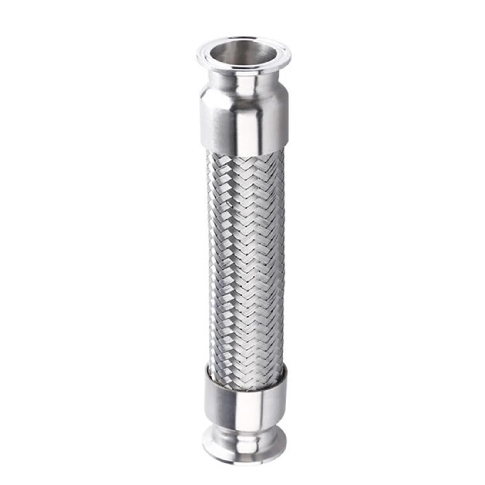 Vtmtzvlvad 500Mm 1.5" & 2" Tri Clamp Bellows Hose - 304 Stainless Steel Braided Flexible Pipe (19-51Mm Od) For Homebrew & Sanitary Applications(51Mm Od K64mm)