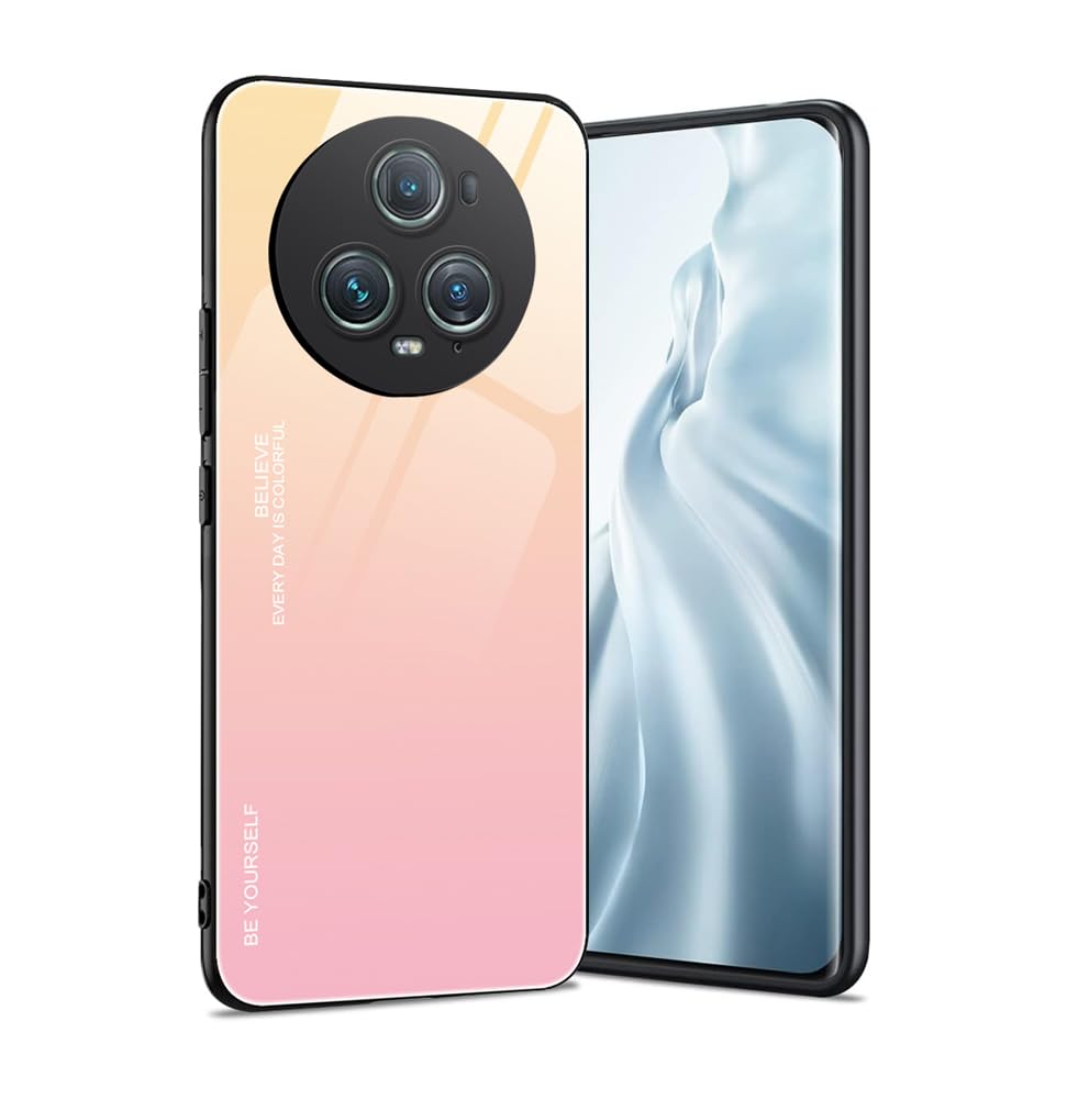 HAOYE Cover per Huawei Honor Magic5 Pro (Magic 5 Pro) e 2 vetro temperato, Custodia Protettiva con Supporto, Pannello Posteriore PC Antigraffio + Antiurto TPU Armour Ibrida Case. Verde