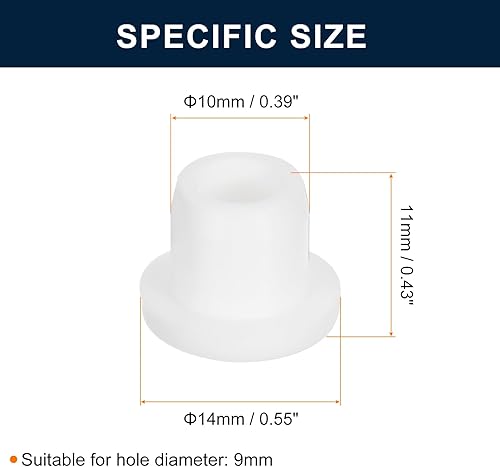 Miniatura 7 de uxcell 30 agujeros de enchufe blancos, tapones de goma impermeables para botones de 0.35 pulgadas