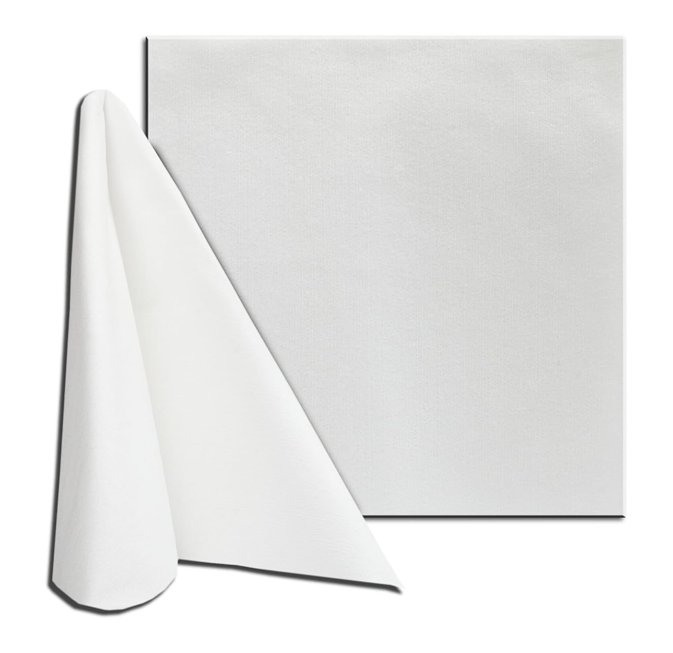 Serviette restaurant TNT 40x40 cm jetable blanche pour art de la table et réception chic