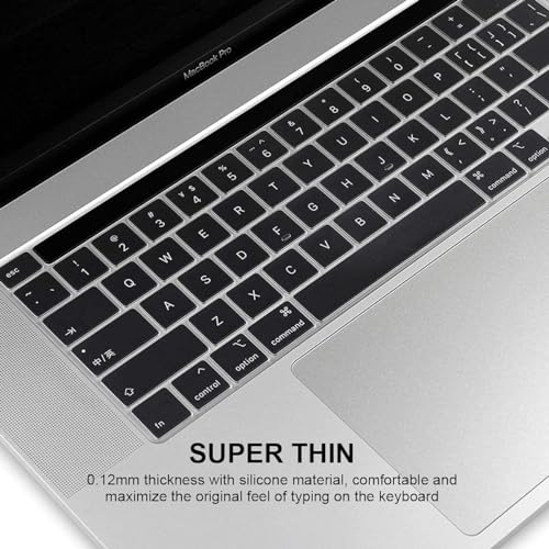 Image of EooCoo Keyboard Cover Skin Protector Compatible for MacBook Pro 13 inch 2022-2020 M2 M1 A2338 A2289 A2251&Applicable Only MacBook Pro 16 inch A2141 2019 Release with Touch Bar&Retina Display-TPU Clear