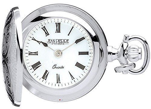 Reloj colgante Ornate Hunter en plata de ley y números romanos de I LUV LTD