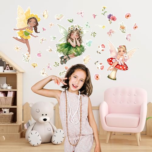 Vinilos decorativos luminosos para pared hadas y mariposas miniatura 5