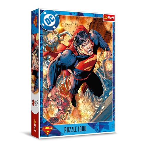Trefl - Superman en Action - Puzzle 1000 Pièces - Puzzle avec Un Super-héro, pour Les Adultes et Les Enfants à partir de 14 Ans