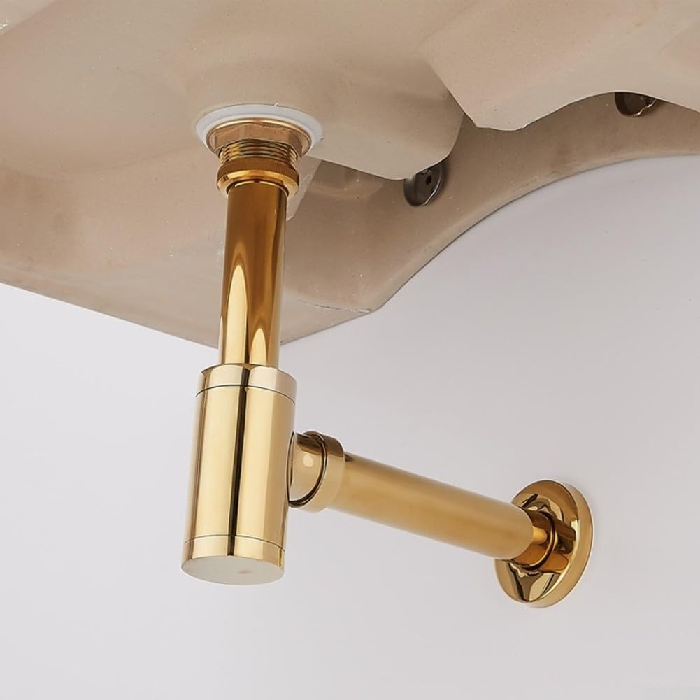 Valvola di scarico del lavandino in ottone anti-intasamento (ai pipe+tappo)