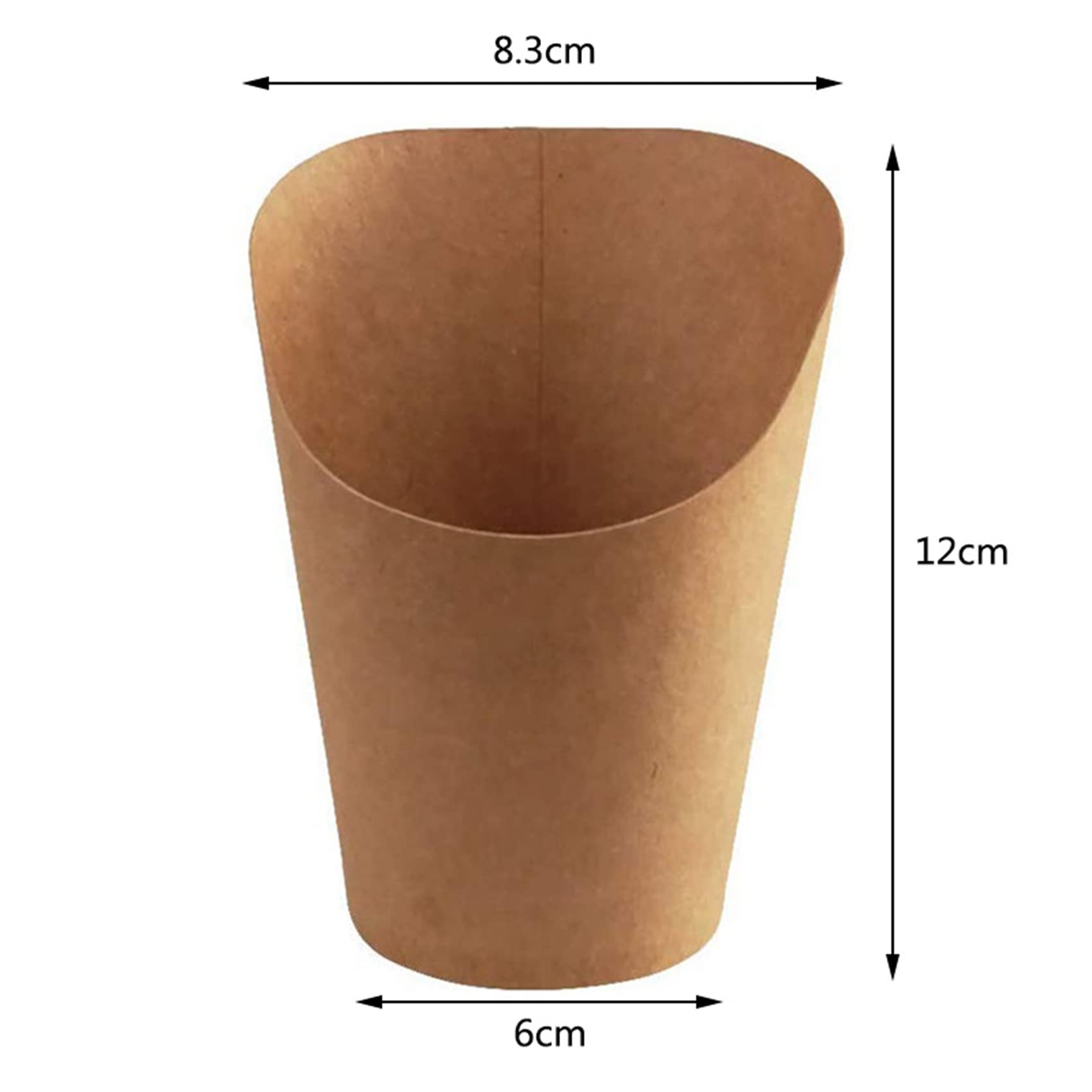 Bicchieri di carta kraft usa e getta per cottura, 300 ml, 500 pezzi, ideali per torte, bignè, patatine fritte e snack, sicuri per alimenti, resistenti al grasso, design ecologico