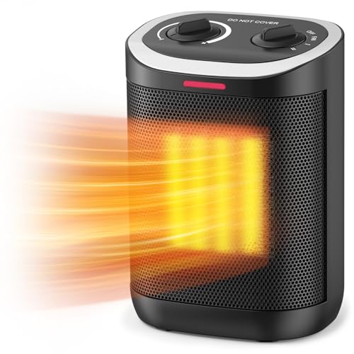 Small Space Heater, Portable 1500W Ceramic Space Heater for Indoor Use, Overheated & Tip-Over Safety Protection, Personal Electric Space Heater with Thermostat for Desk, Office, Home, and Room Use by Chikit - Image 2