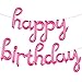 KatchOn, Pink Happy Birthday Balloon Banner - 16 Inch | Happy Birthday Script Balloon, Birthday Party Decorations | Mylar Happy Birthday Letter Banner | Lowercase Happy Bday Balloons Decorations
