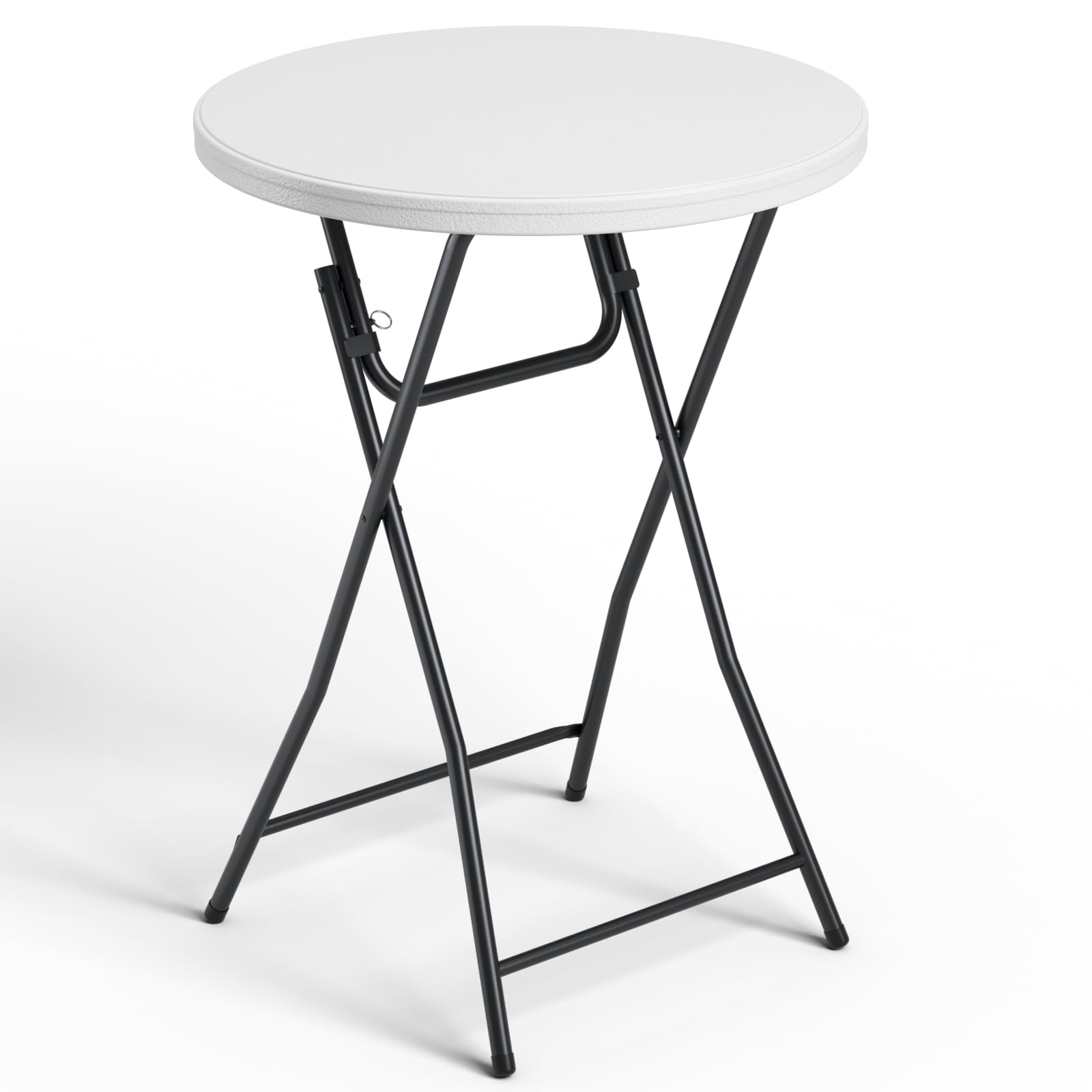 Folding Table, 32 Inch Foldable Cocktail Bar, High Top Round Folding Tables No Assembly, Portable Bistro & Commercial Furniture for Wedding, Banquet, Party, Indoor Outdoor Use