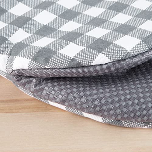 Image of KitchenAid Gingham Mini Oven Mitt 2-Pack Set, Charcoal Grey, 5.5 inchx8 inch