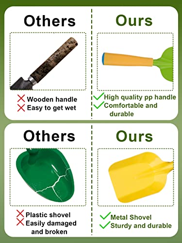Kids Gardening Tools Set- Watering Can Toy Set With Kids Shovel Hand Rake, Made Of Metal With Sturdy Plastic Handle- Toddler Gardening Set Garden Toys For Kids Outdoor Toys Gift (4Pcs) #TOP3