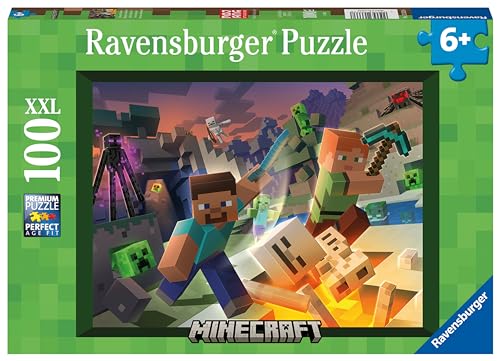 Puzzle 100 pièces : Monstres de Minecraft Ravensburger France - vue 10