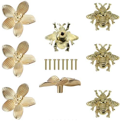 Boutons de tiroir abeille dorés lot de 8 pour meuble de cuisine - 2