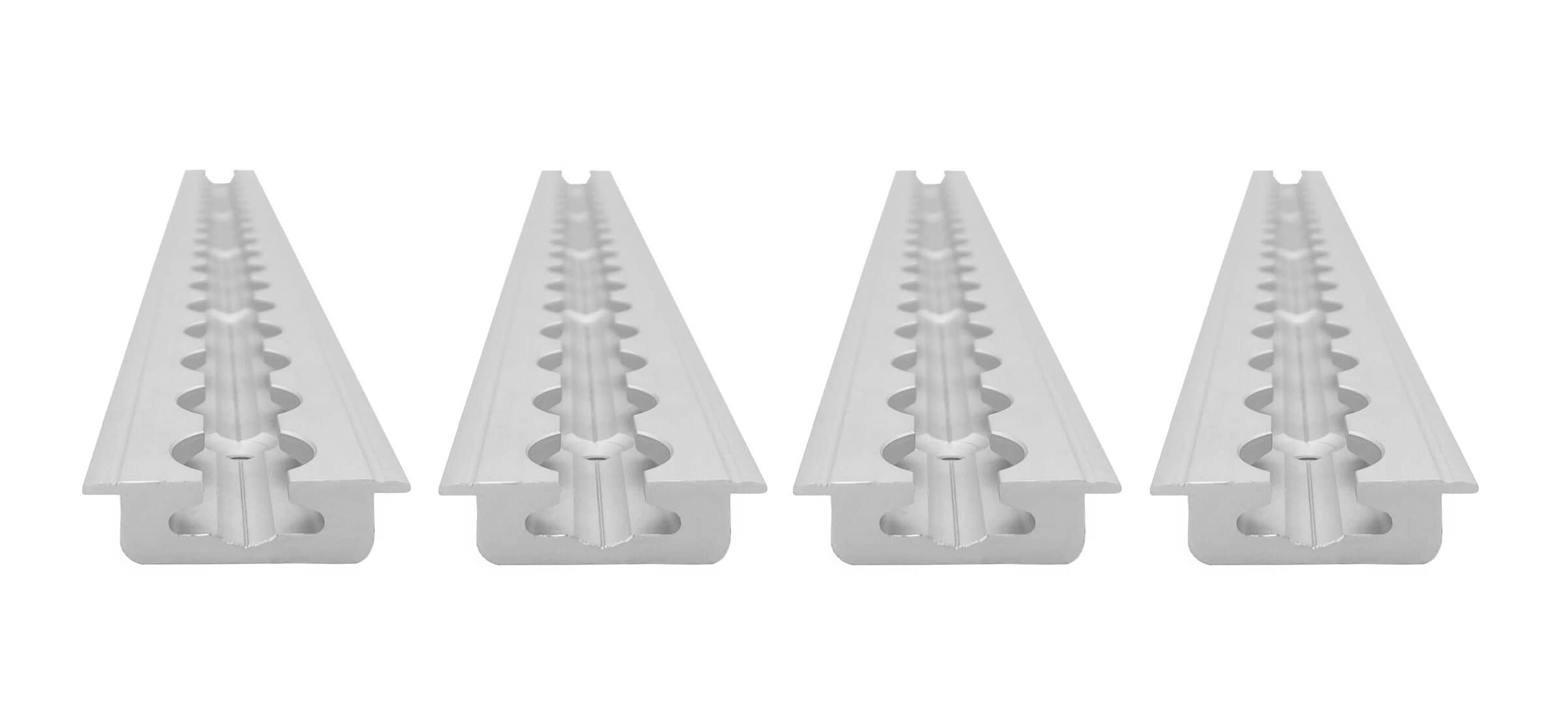 Airlineschiene Flügel Oben, gebohrt 44 x 11,5 mm, 1.000 mm, 2er Set | Zurrschiene | 100 cm | kompatibel mit Fittingen | Silber eloxiert | für Transporter, Wohnwagen, Sprinter UVM. | 1 m