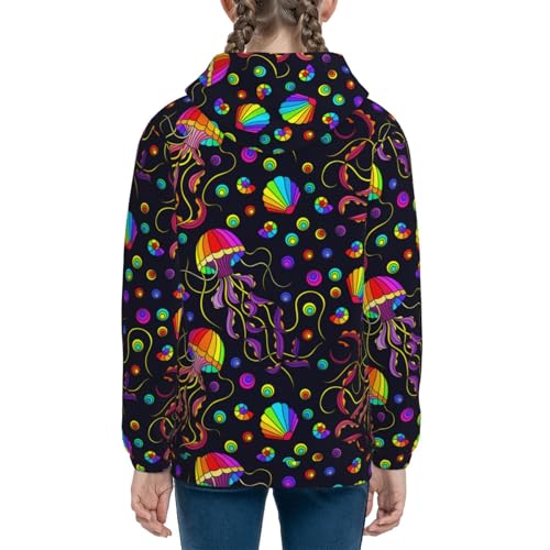 Rainbow Jellyfishes Kids Pullover Hoodies Boys Sweatshirts Girls Athletic Clothes with Pocket4