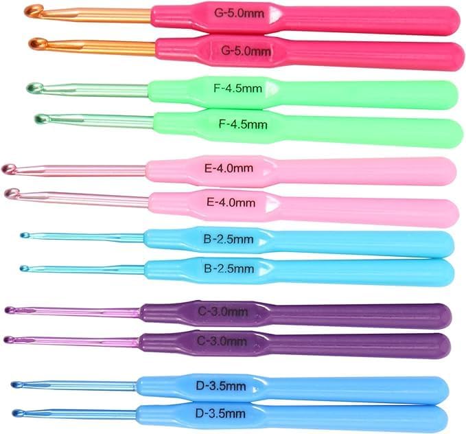 GEMSY Crochet Hook Set | Hard-Anodized Plastic Handle Hook for Embroidery | Ultimate Sewing, Craft, Sweater, Woolen Cloth, Yarn, Thread | Quality Needles Kit for Knitting - DIY Pack of 12-image-17