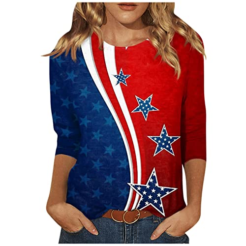 Generic-Womens-Tops-34-Length-Sleeves-Travel-Oversized-Hawaiian-T-Shirt-Women-Summer-Crewneck-Tops-Womens-34-Sleeve-Tops