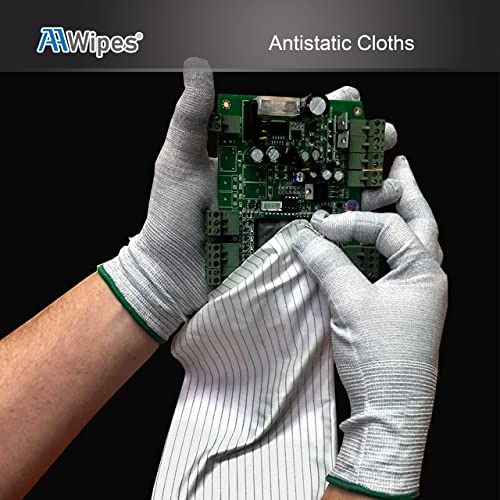 Image of AAWipes ESD-Safe Wipes (9 inchx9 inch, 100 pcs) - Lint-Free Cleanroom Cloth Wipers, Polyester-Carbon Blend (CE16009) (Pack of 2)