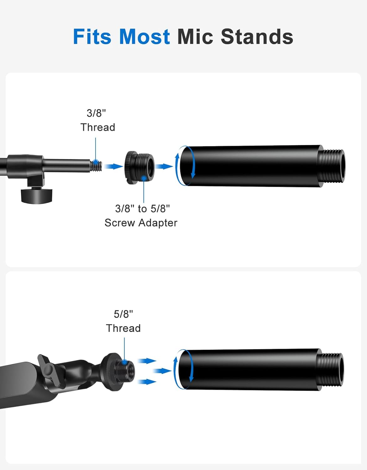 19" Flexible Gooseneck Microphone Stand - Podium & Wall Mic Holder, Heavy Duty Adjustable Desk/Wall Mount Compatible with Shure, Fifine, AT2020, Pyle, Blue Snowball, Razer for Podcast/Studio/Streaming
