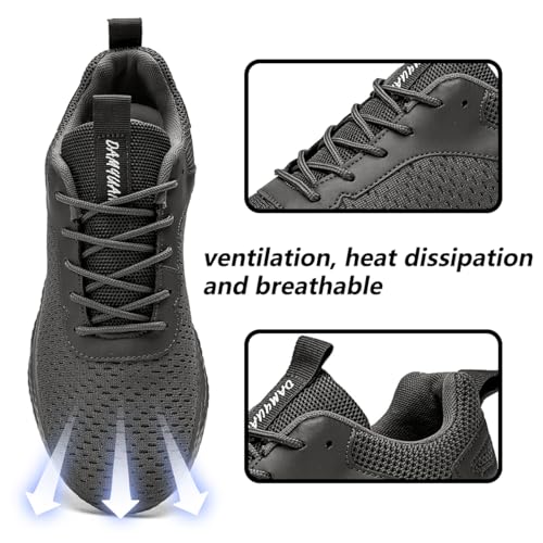 Image of DLWKIPV Men's Walking Shoes Running Sneakers Sports Athletic Workout for Gym Shoes Casual Comfortable Breathable Fashion Dark Gray US 10