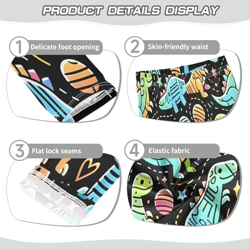 Bolaz Toddler Girls Leggings Printed Yoga Pants Leggings Cute Colorful Line Dinosaurs for Kids3