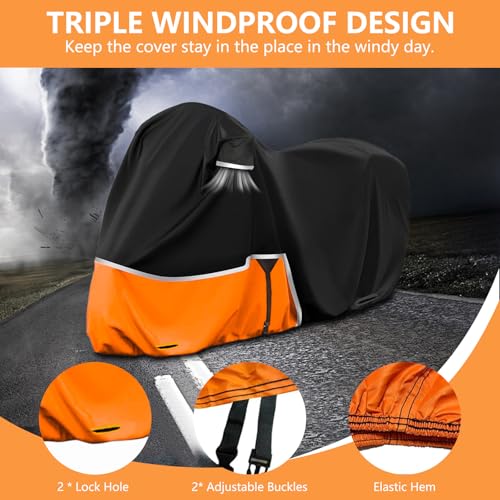 Image of 420D Motorcycle Cover for Various Sports, CBR 600 /1000 RR 500R /650R /1000R Ninja 500 400 Z900 Zx6r R1 R3 R6 GSXR Z400 S1000R YZF-R1 Outdoor Waterproof All-Weather Protection Sport Bike Cover