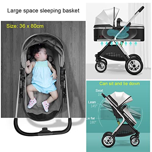 Leiytfe Twins Stroller For Side By Side Toddler Baby Bassinet Stroller For Double,Baby Standard Pram Convertible Pushchair Two-Way Push,Damping Wheels,Large Storage Basket (Color : Green+Pink) #TOP1