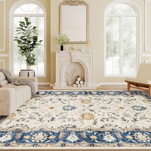 Tapete decorativo HOMCOM azul 4x6 pies lavable y antideslizante miniatura 1