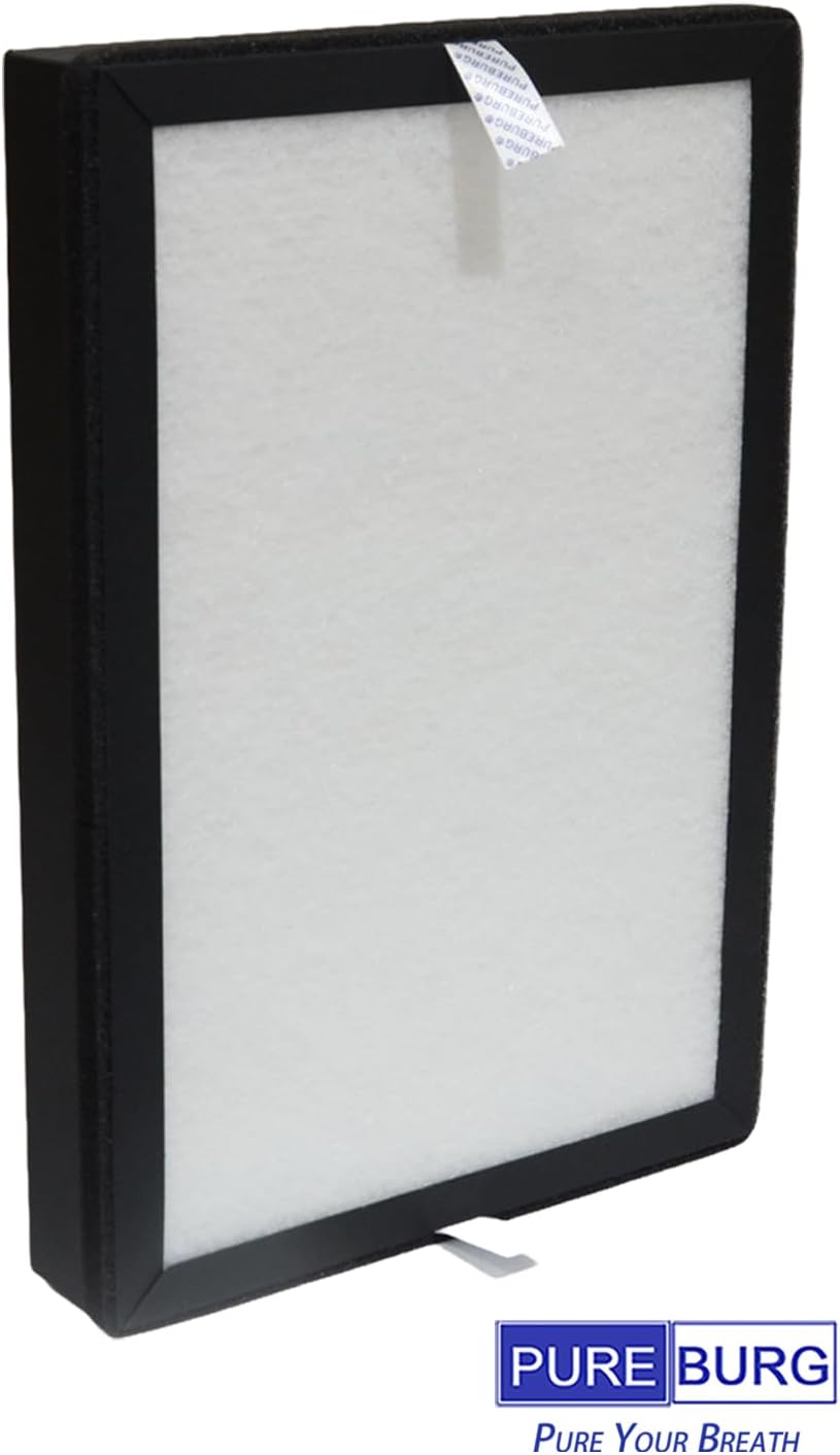 PUREBURG Replacement Filter Compatible with MISSUE J022 & GermAwayUV nobico Wall Mountable Air Purifiers,4-Pack H13 HEPA 4-Stage Filtration Activated Carbon - Image 4