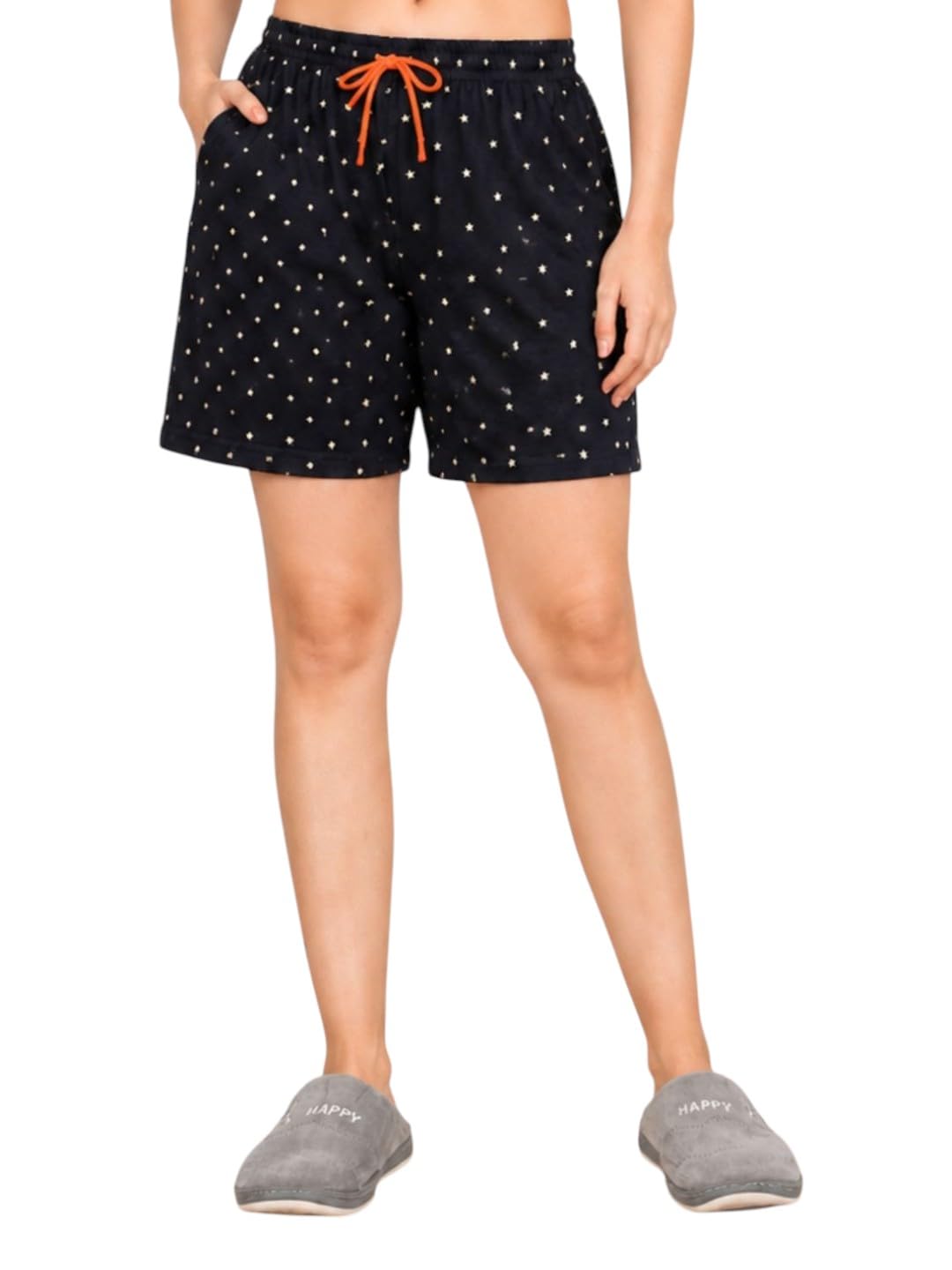 Women Pure Cotton Lounge Shorts – Relaxed Fit Nightwear Bottoms with Adjustable Waistband Side Pocket for Comfortable Everyday Wear-image-43