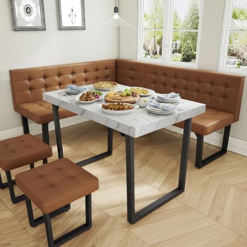 XIAO WEI Corner Dining Table Set for Small Spaces, 72