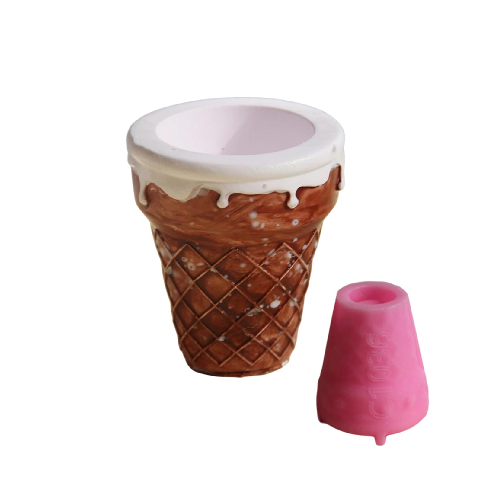 Buxuaaaa Melting Ice Cream Shape Silicone Plasters Cup Concrete Crafting Artisanal Tool Silicone Plasters Cup