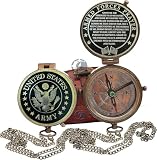 Army Gift, U.S Army Military for Men and Women, Engraved Army Compass with Leather case, United State Army Gift, Army Brass Compass, Army Retirement Gift, Personalized Compass, Antique Compass