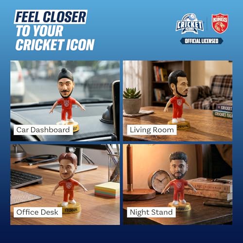 Image of Action Figure, IPL Edition, Punjab Kings Pack of 4 | 360 Rotatable Head, Cricket Player, For Fans & Collectors