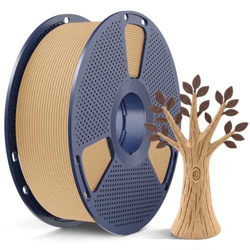 Image of SUNLU Wood PLA Filament 1.75mm, Real Wood Fiber 3D Printer Filament, Natural Wood Texture & Scent, Clog-Free, Dimensional Accuracy + /- 0.02mm, 1kg Spool (2.2lbs), Fit Bambu Lab Printer, Maple