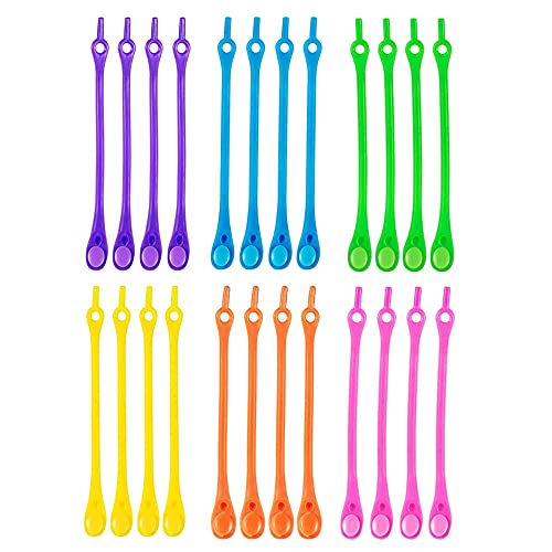 ABDA Lot de 24 lacets simples en silicone Lazy Elastic Lacets élastiques sans nouer lacets sans nouer ronds en silicone pour les jeunes et les adultes, Gemischte Farbe, Taille unique Cover