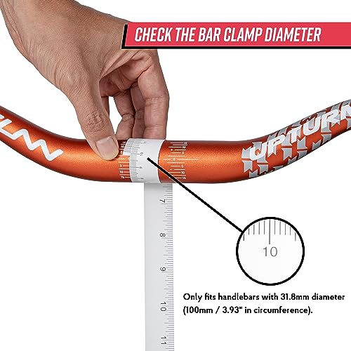 Funn Upturn Manubrio Da Mountain Bike Ad Alta Alzata Con Morsetto Da 31.8Mm E Larghezza 785Mm, Manubrio Rialzato In Lega Durevole E Leggero Per Mtb E Bmx, Alzata Di 40Mm Manubri Mtb (Blu) - 6