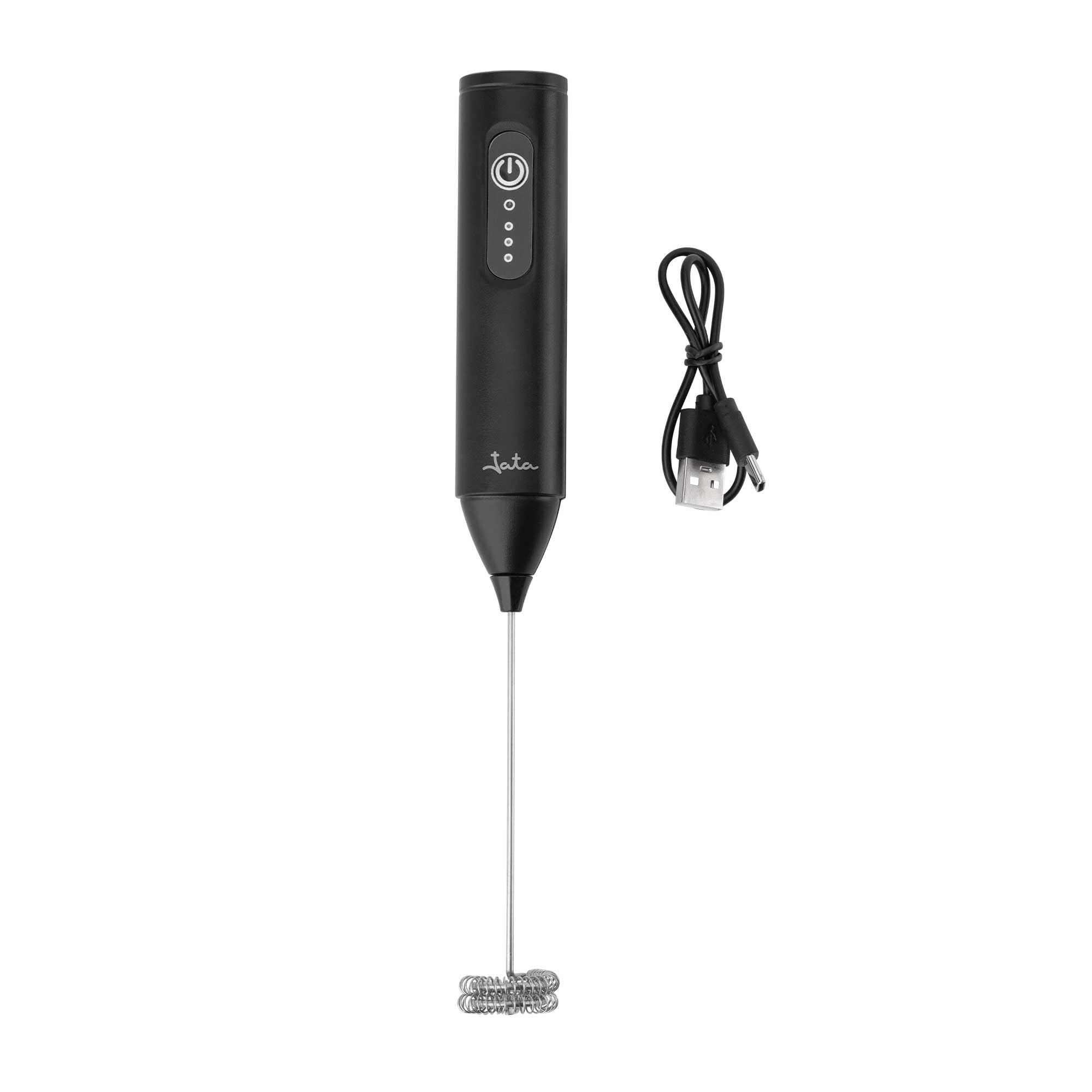 JATA JEES5504 - Espumador de Leche Eléctrico de Mano Recargable USB-C, Batidor de Leche con 3 Velocidades, Espuma para Café, Cappuccino y Latte, Varilla de Acero Inoxidable, Batería de Litio - 2