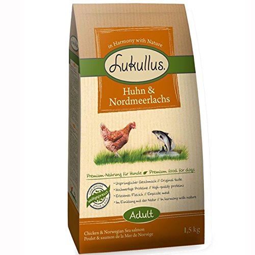 Lukullus Hundefutter Huhn & NORTHERN Wild Lachs. Eine heathly ausgewogenen Lebensmittel für Ihren Hund