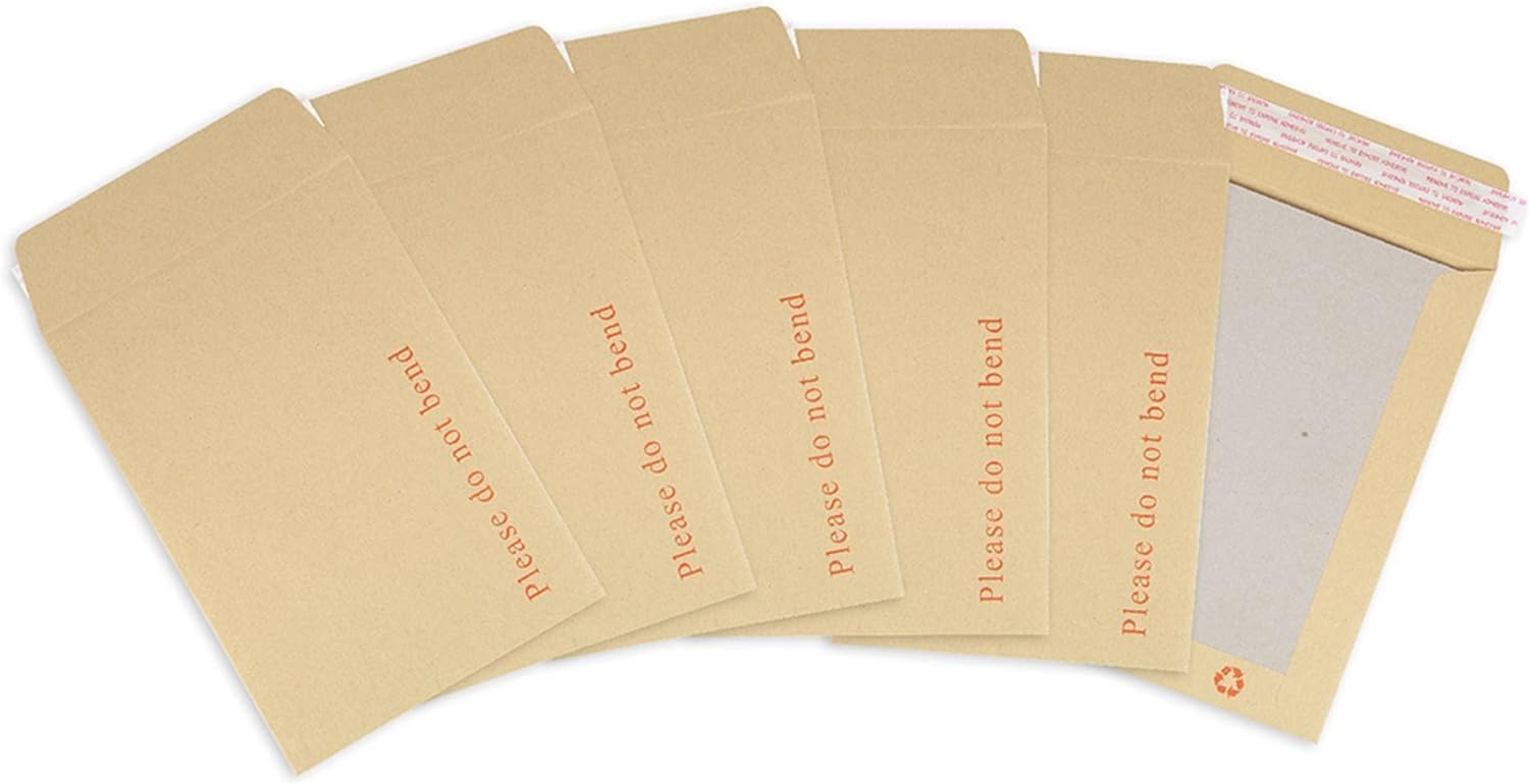 20 324mm x 229mm A4 C4 Manilla Hard Board Backed Envelopes Do Not Bend Envelope Pack of 20